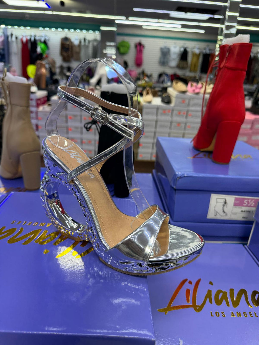 LILIANA Metallic Ankle-Strap Heeled Sandal Zillie-1