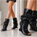 LILIANA PACO-1 Open-Toe Slouchy Wedge Boots