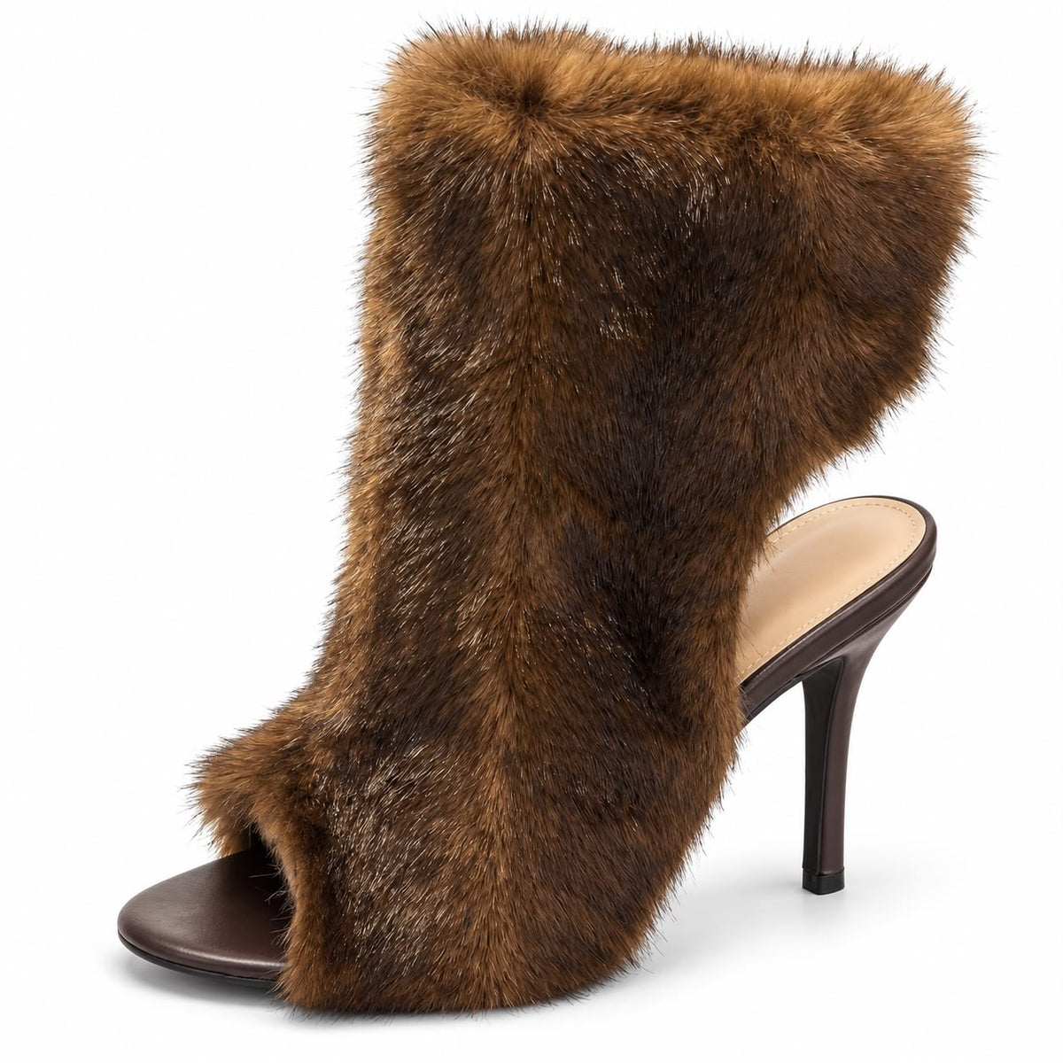 LILIANA SEBINAH-1 Fur Peep Toe Heel