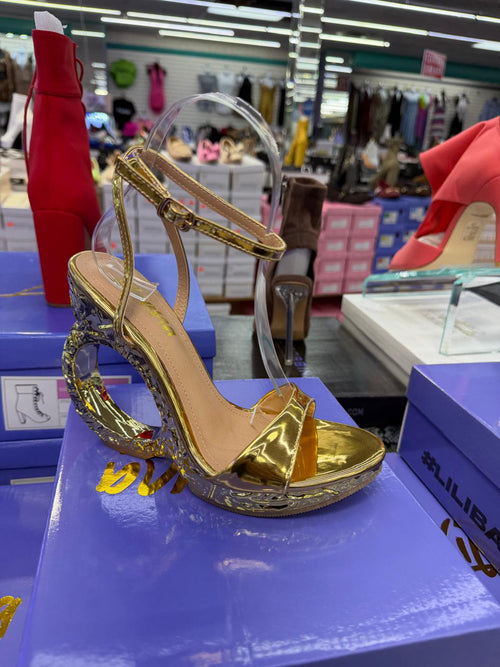LILIANA Metallic Ankle-Strap Heeled Sandal Zillie-1